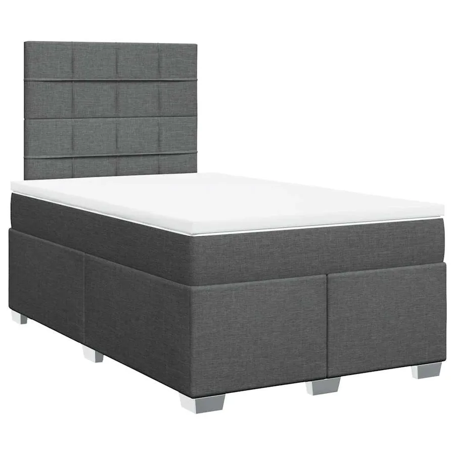 Sommier à lattes de lit avec matelas Gris foncé 120x200cm Tissu - 6