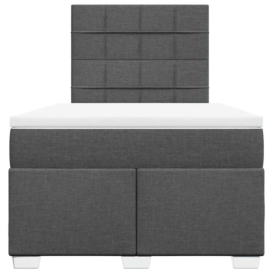 Sommier à lattes de lit avec matelas Gris foncé 120x200cm Tissu - 7
