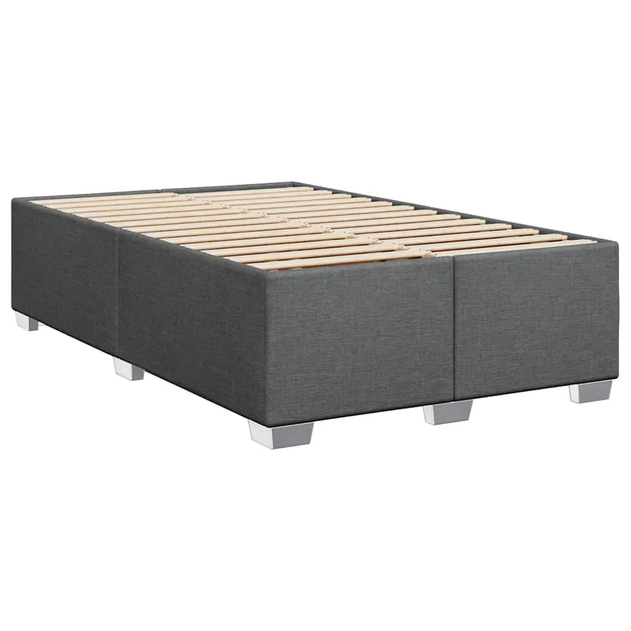 Sommier à lattes de lit avec matelas Gris foncé 120x200cm Tissu - 9