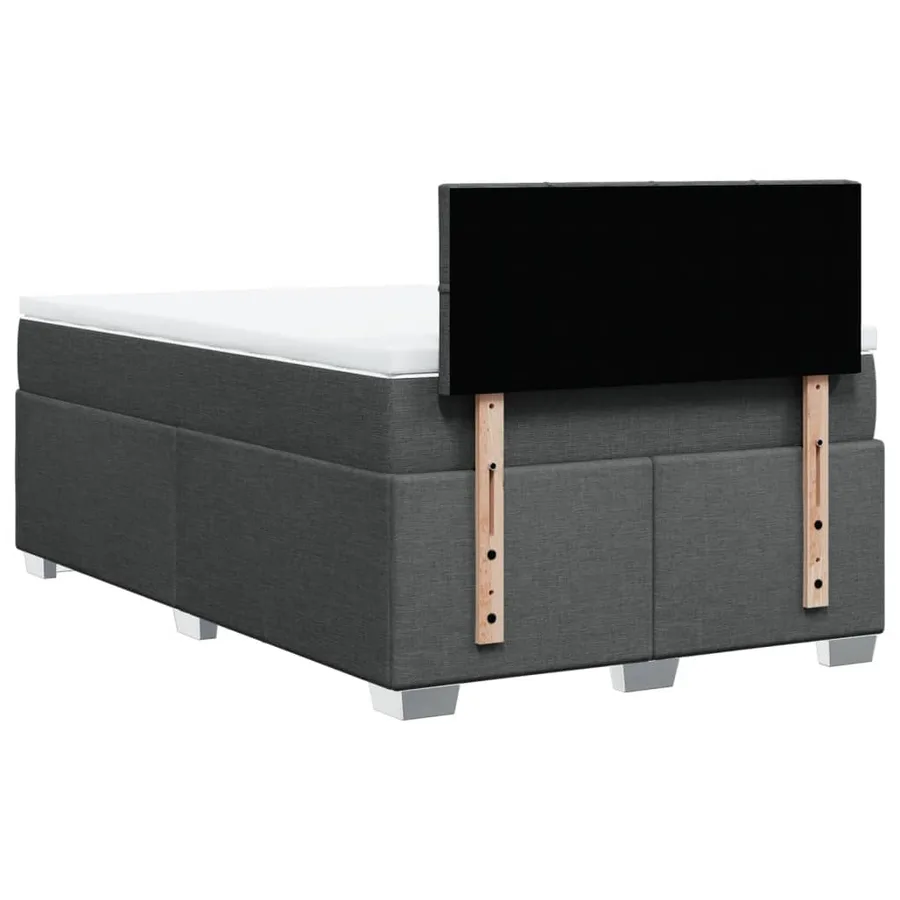 Sommier à lattes de lit avec matelas Gris foncé 120x200cm Tissu - 6