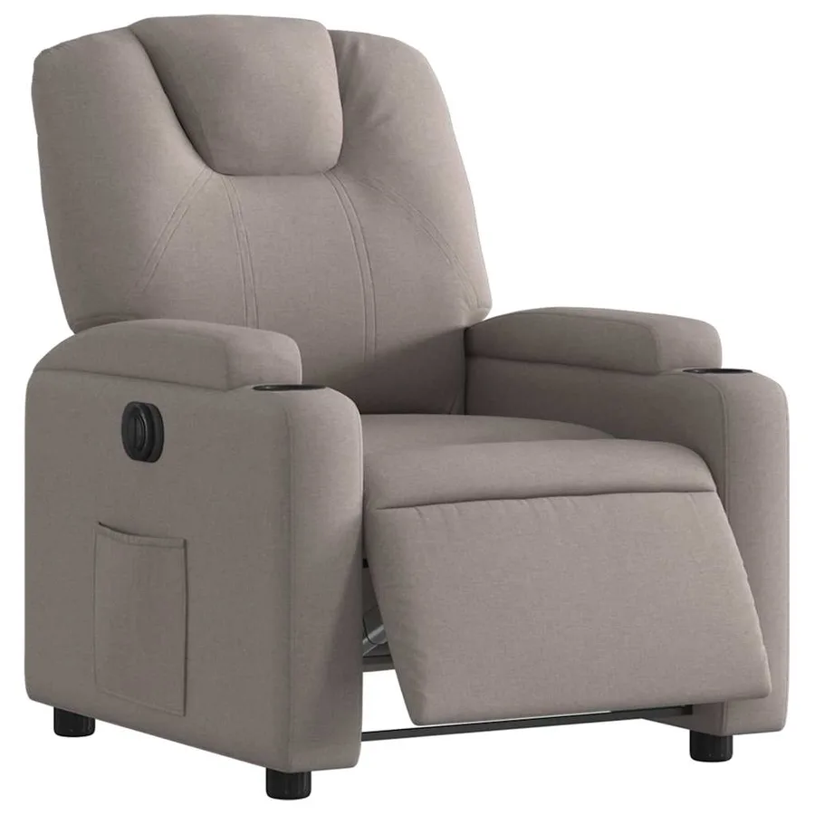 Fauteuil inclinable électrique Taupe Tissu - 3