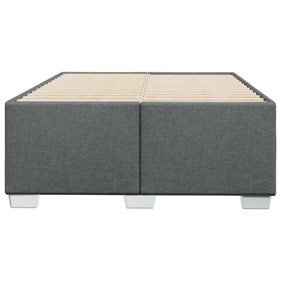 Cadre de lit sans matelas gris foncé 120x200 cm tissu - 4