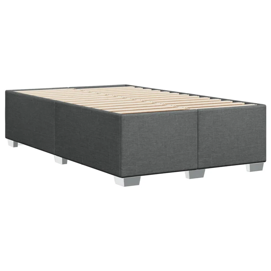 Cadre de lit sans matelas gris foncé 120x200 cm tissu - 6
