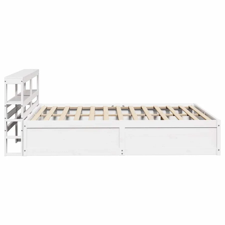Cadre de lit avec tête de lit blanc 135x190 cm bois pin massif - 7