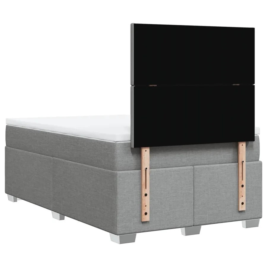 Sommier à lattes de lit avec matelas Gris clair 120x200cm Tissu - 10