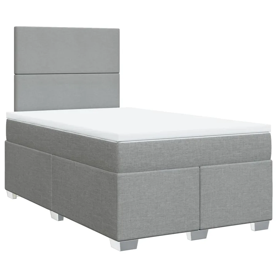Sommier à lattes de lit avec matelas Gris clair 120x200cm Tissu - 2