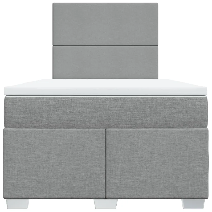 Sommier à lattes de lit avec matelas Gris clair 120x200cm Tissu - 4