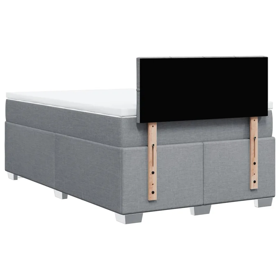 Sommier à lattes de lit avec matelas Gris clair 120x200cm Tissu - 12