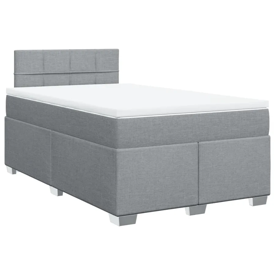 Sommier à lattes de lit avec matelas Gris clair 120x200cm Tissu - 3