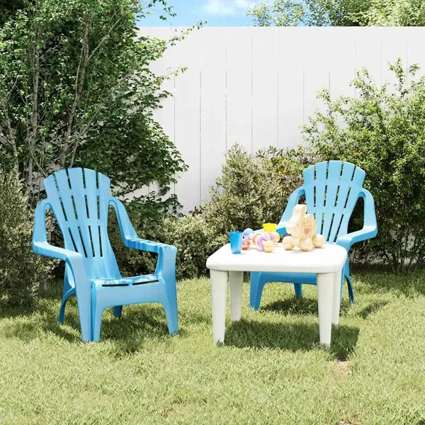 Chaises de jardin pour enfants lot de 2 bleu 37x34x44 cm PP