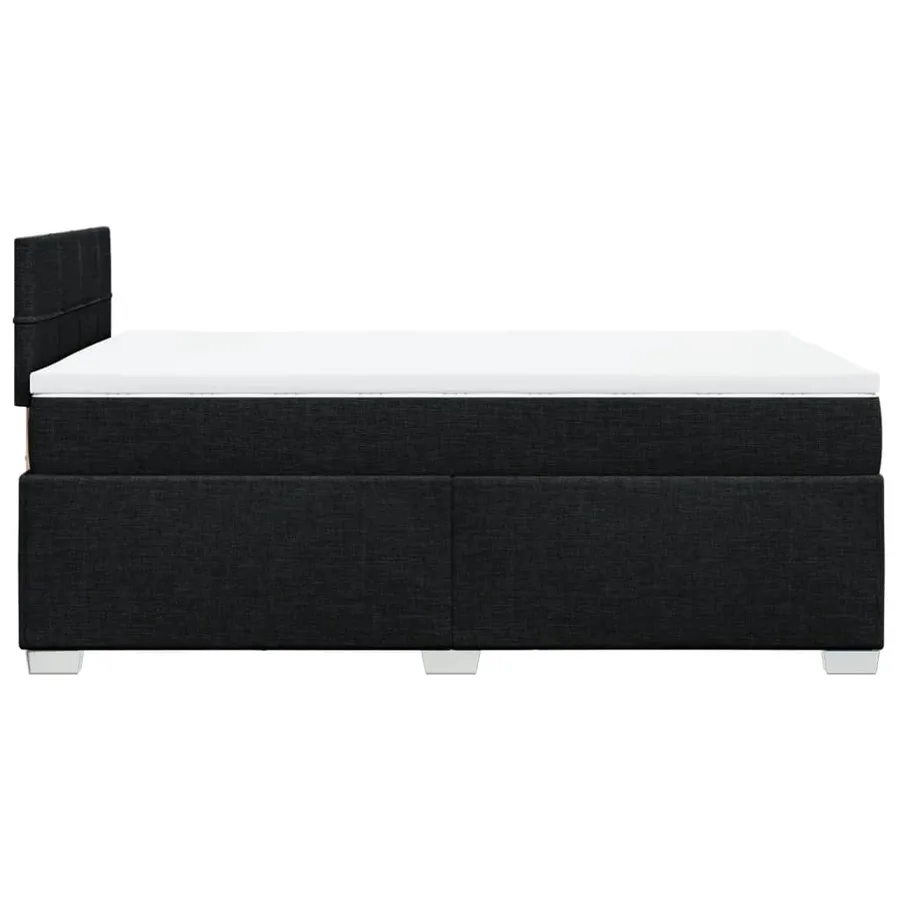 Sommier à lattes de lit avec matelas Noir 120x200 cm Tissu - 11