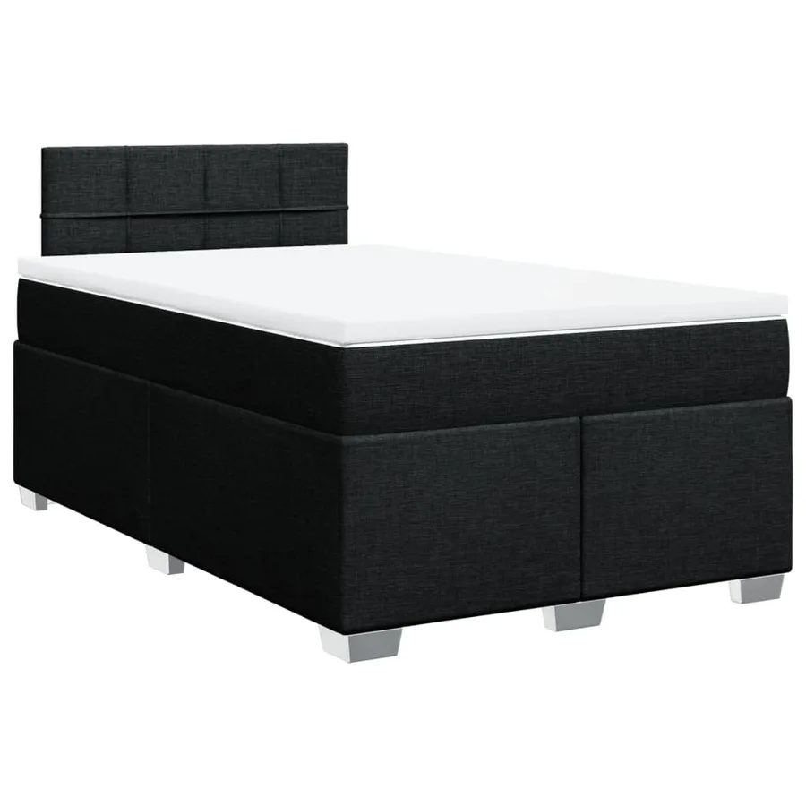 Sommier à lattes de lit avec matelas Noir 120x200 cm Tissu - 3