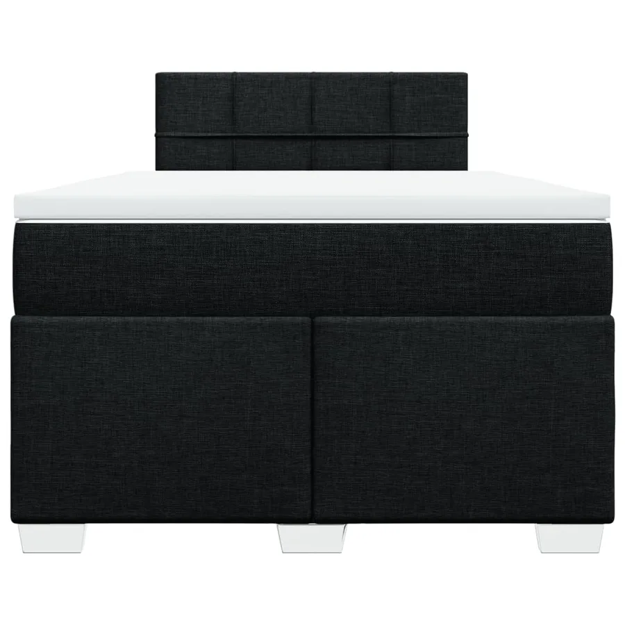 Sommier à lattes de lit avec matelas Noir 120x200 cm Tissu - 6