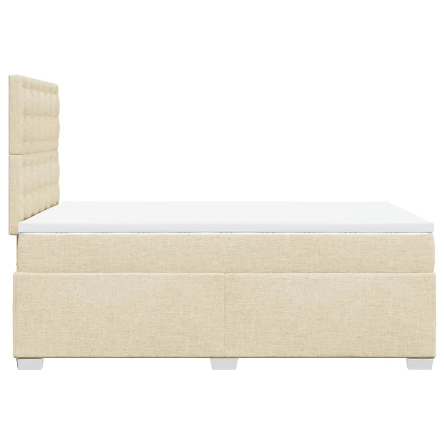Sommier à lattes de lit avec matelas Crème 120x200 cm Tissu - 9