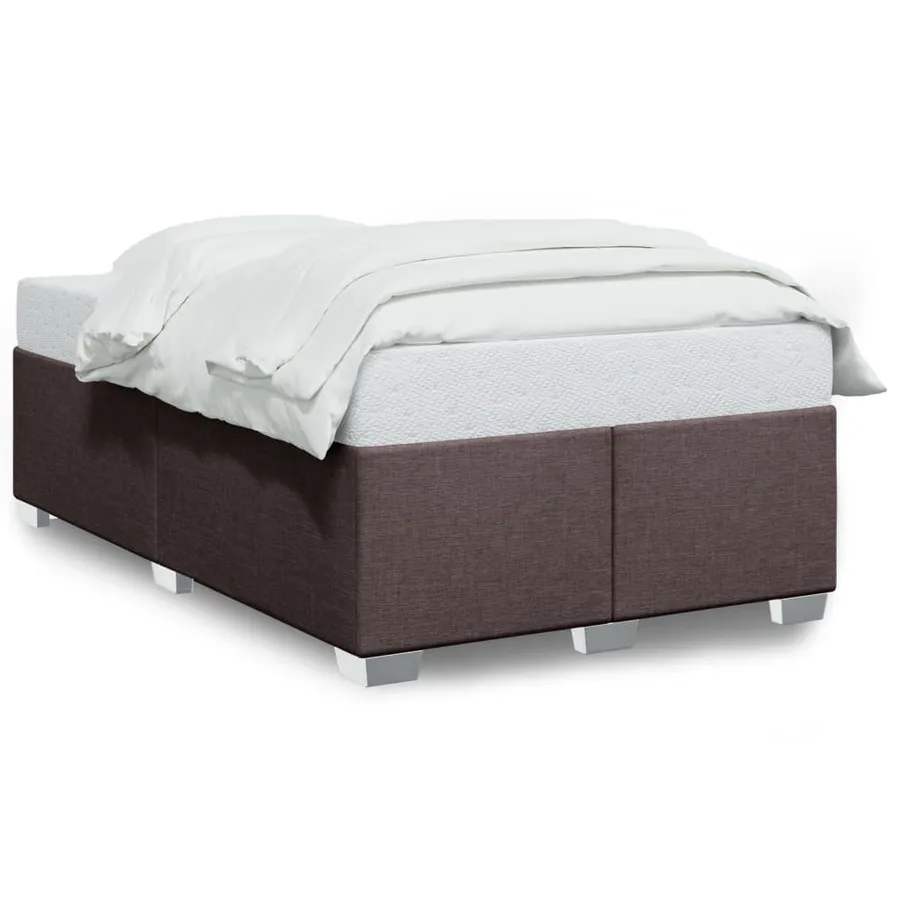 Cadre de lit sans matelas marron foncé 120x200 cm tissu - 2