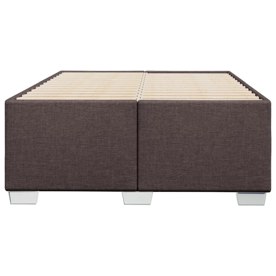 Cadre de lit sans matelas marron foncé 120x200 cm tissu - 4