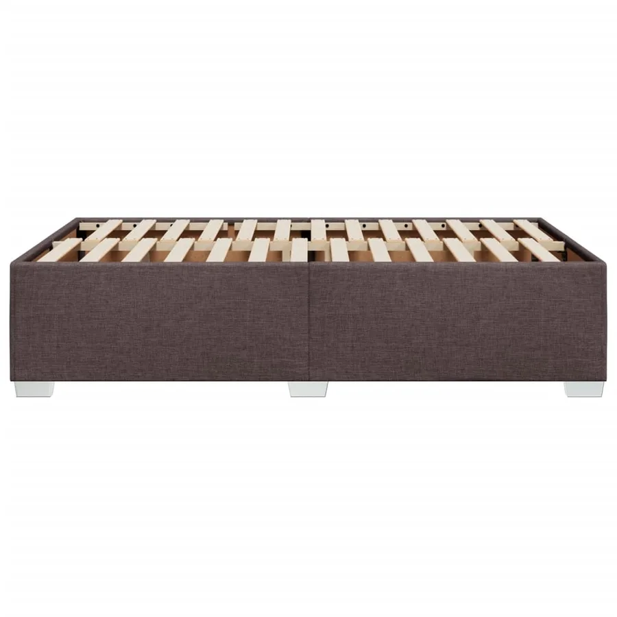 Cadre de lit sans matelas marron foncé 120x200 cm tissu - 5