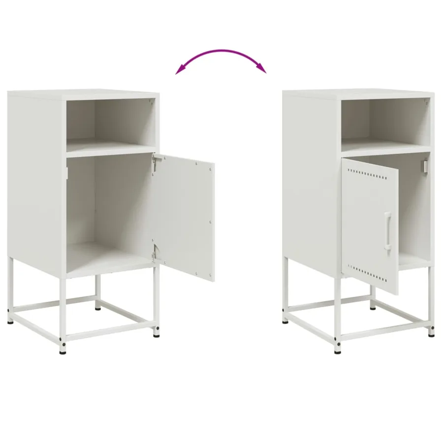 Tables de chevet 2 pcs blanc 36x39x78 cm acier - 10
