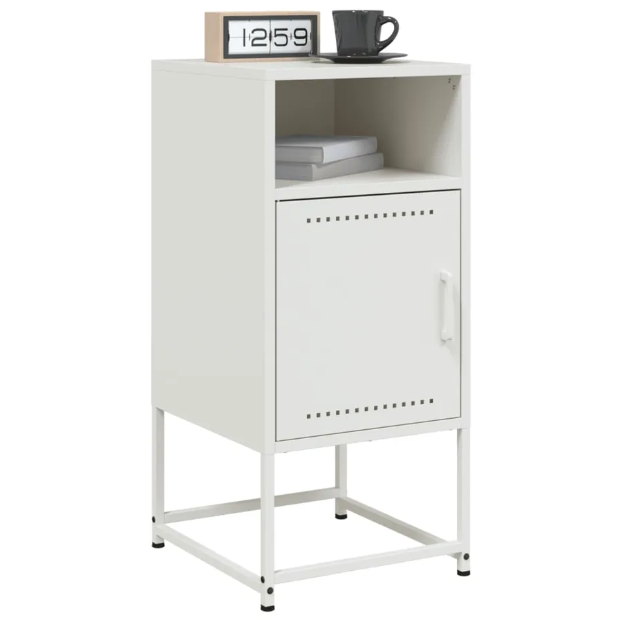 Tables de chevet 2 pcs blanc 36x39x78 cm acier - 4