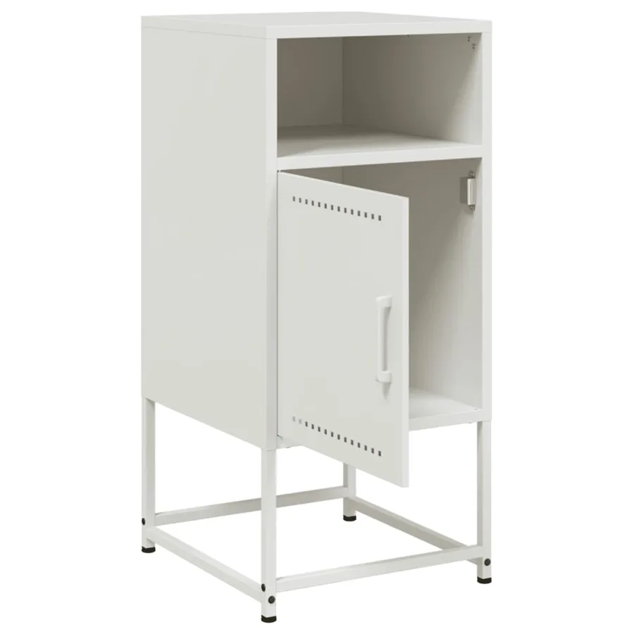 Tables de chevet 2 pcs blanc 36x39x78 cm acier - 9