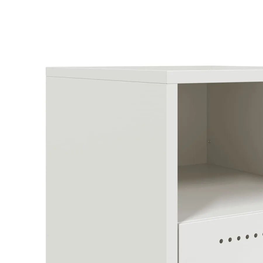 Tables de chevet 2 pcs blanc 36x39x43,5 cm acier - 11