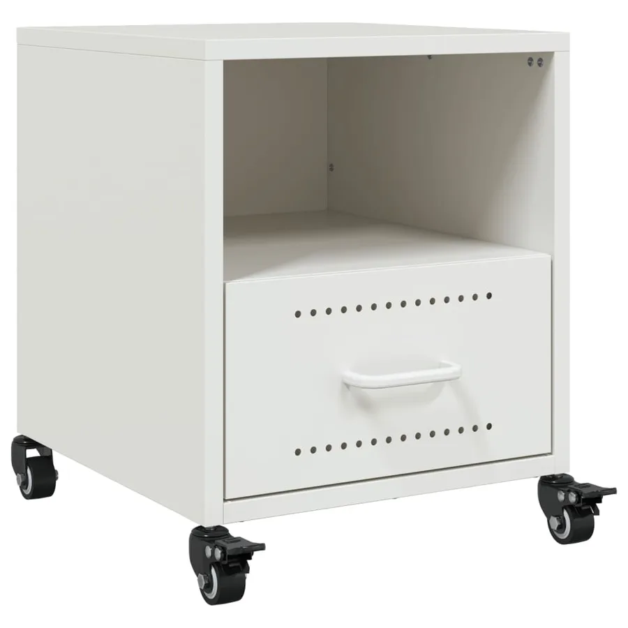 Tables de chevet 2 pcs blanc 36x39x43,5 cm acier - 6