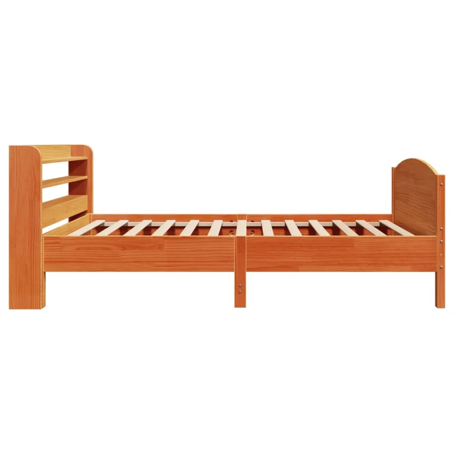 Cadre de lit sans matelas cire marron 75x190 cm bois pin massif - 5