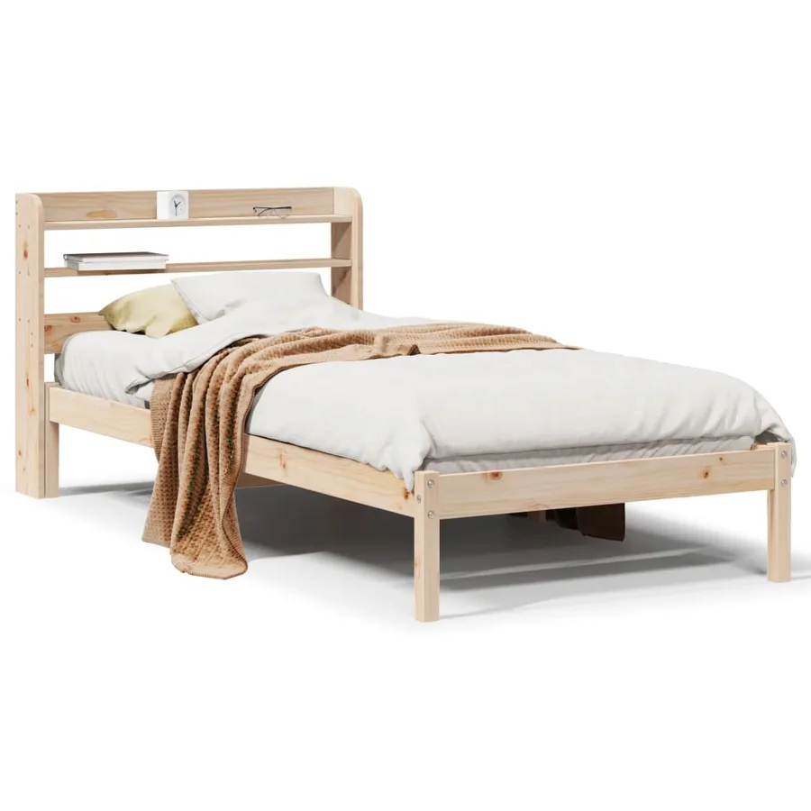 Cadre de lit sans matelas 90x190 cm bois de pin massif - 2