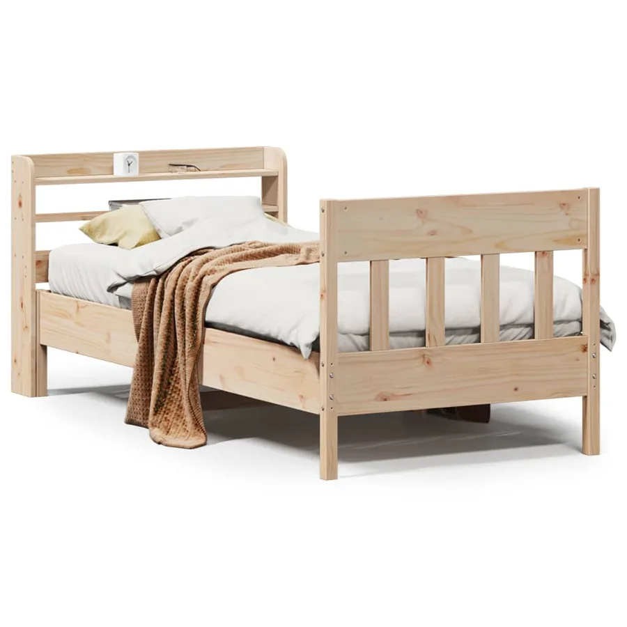 Cadre de lit sans matelas 90x190 cm bois de pin massif - 2