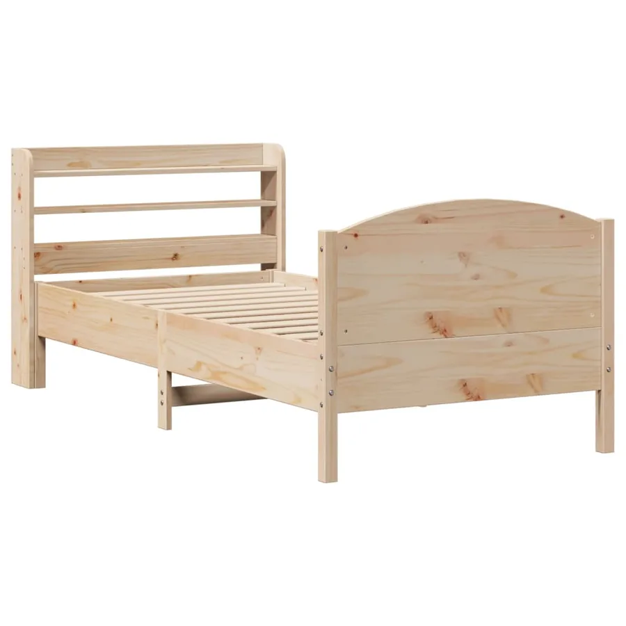 Cadre de lit sans matelas 75x190 cm bois de pin massif - 3