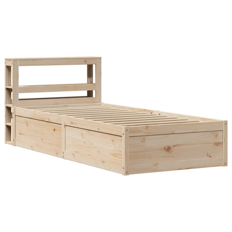 Cadre de lit avec tête de lit 75x190 cm bois de pin massif - 2