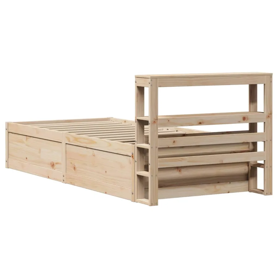 Cadre de lit avec tête de lit 75x190 cm bois de pin massif - 8