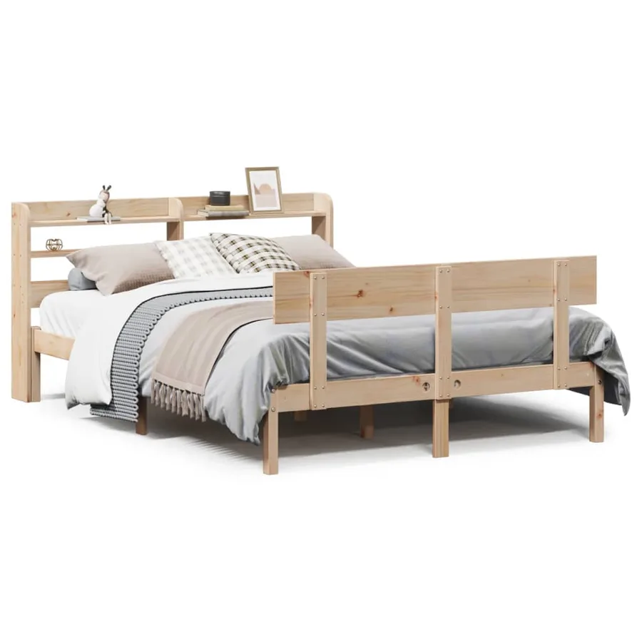 Cadre de lit sans matelas 150x200 cm bois de pin massif - 2
