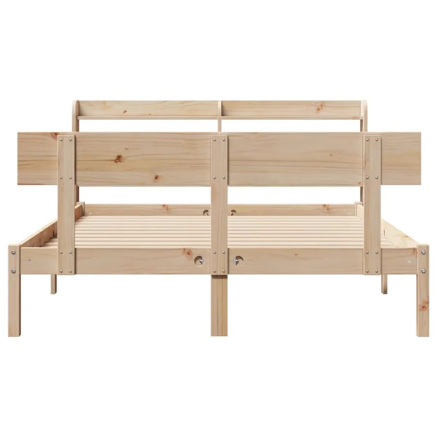 Cadre de lit sans matelas 150x200 cm bois de pin massif - 4