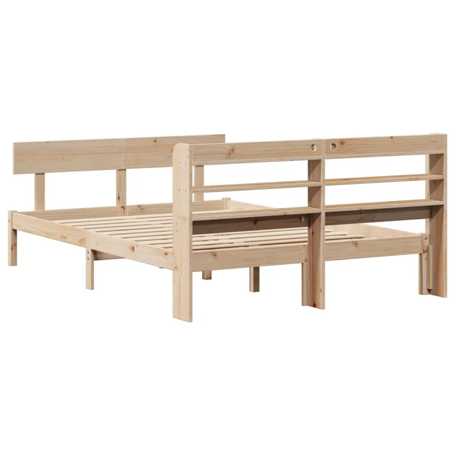 Cadre de lit sans matelas 150x200 cm bois de pin massif - 6