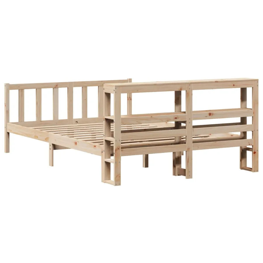 Cadre de lit sans matelas 160x200 cm bois massif de pin - 6