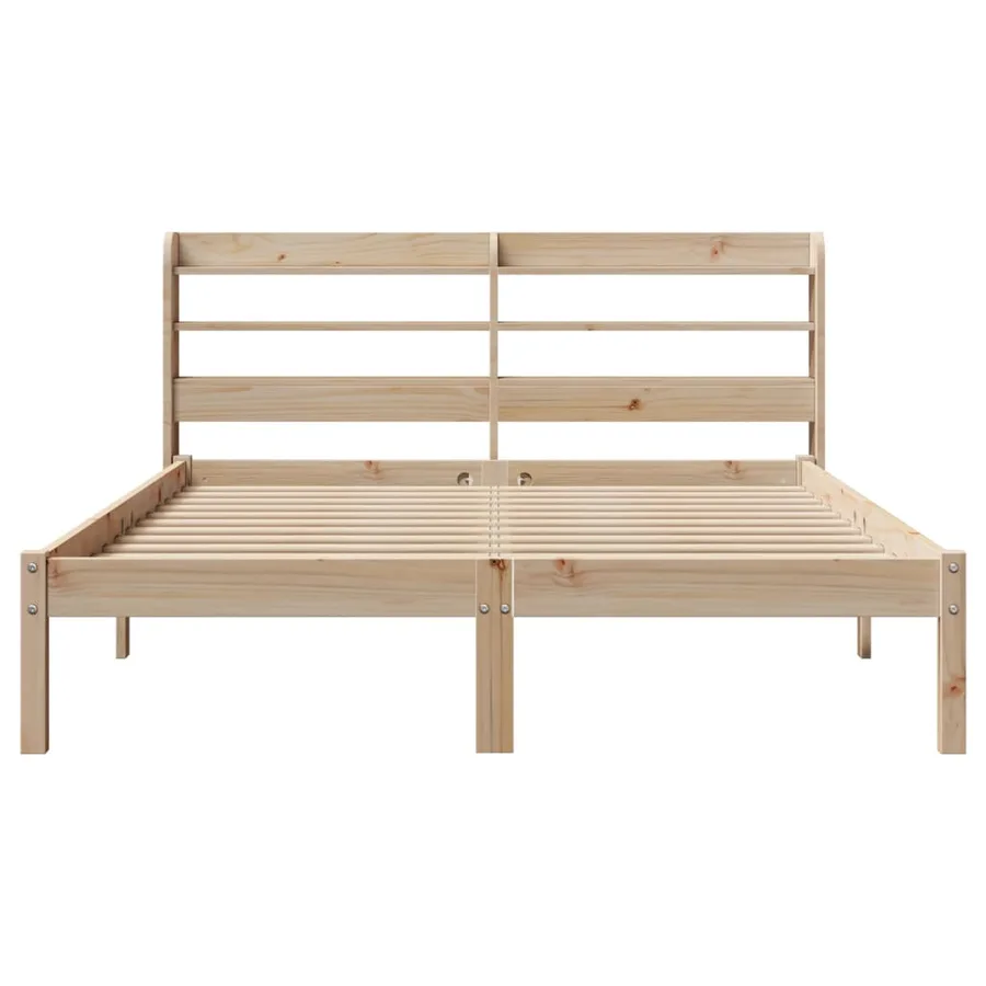 Cadre de lit sans matelas 135x190 cm bois de pin massif - 4