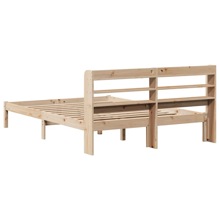 Cadre de lit sans matelas 135x190 cm bois de pin massif - 6