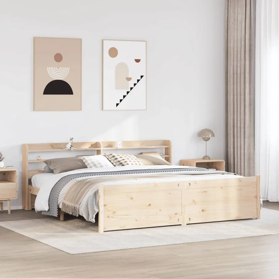 Cadre de lit avec tête de lit sans matelas 200x200 cm