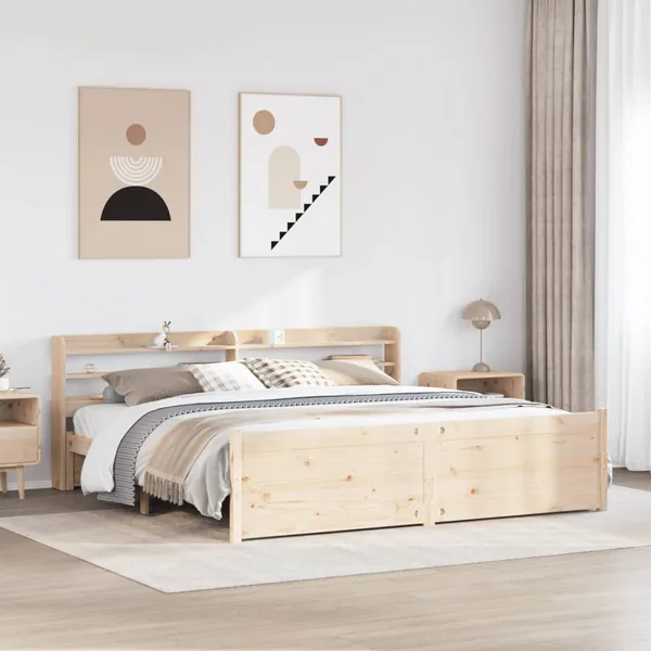 Cadre de lit avec tête de lit sans matelas 200x200 cm