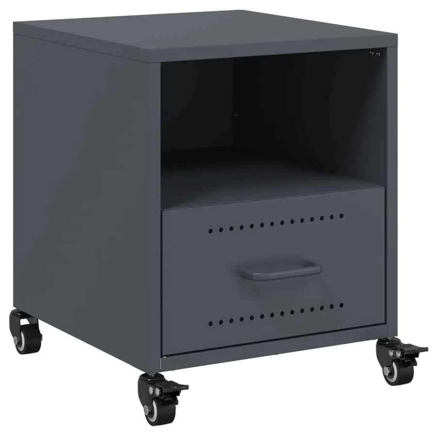 Table de chevet anthracite 36x39x43,5 cm acier - 2