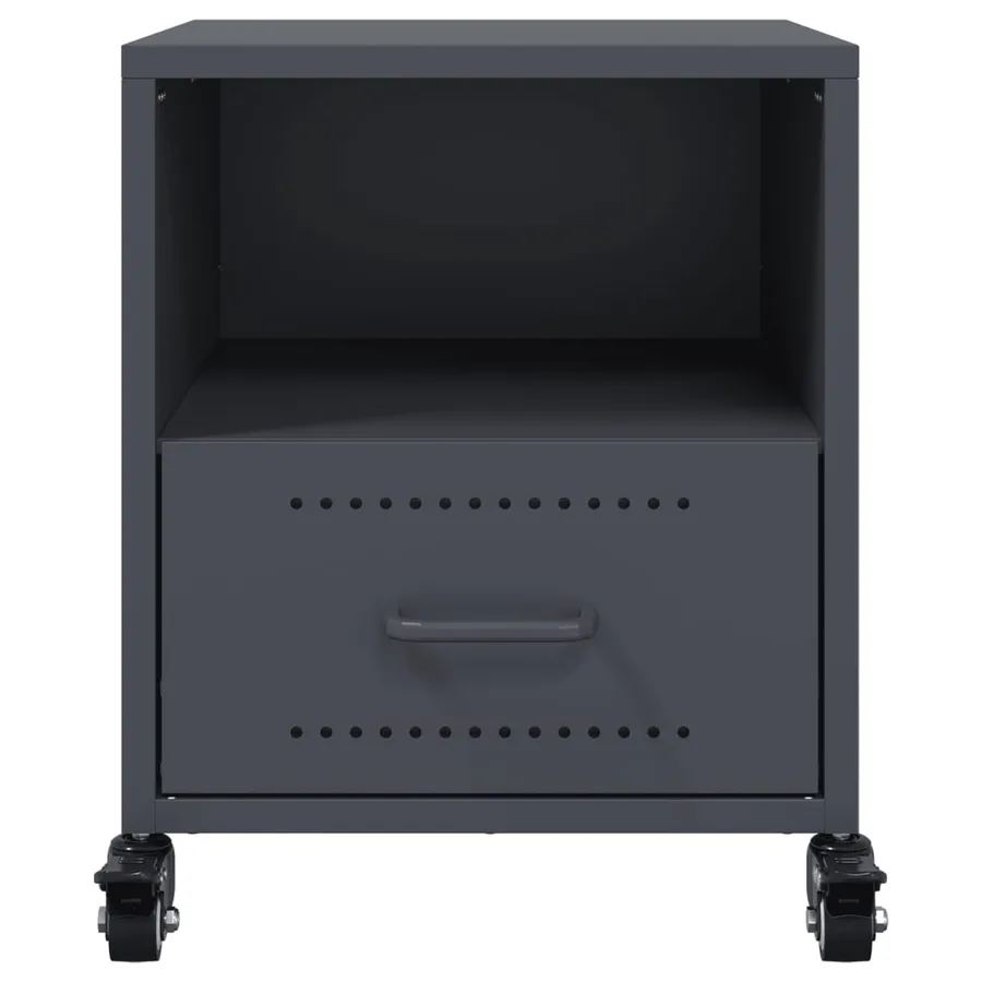 Table de chevet anthracite 36x39x43,5 cm acier - 6