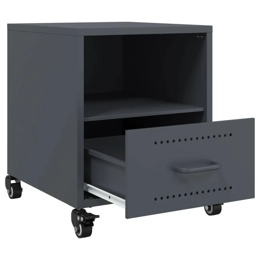 Table de chevet anthracite 36x39x43,5 cm acier - 9