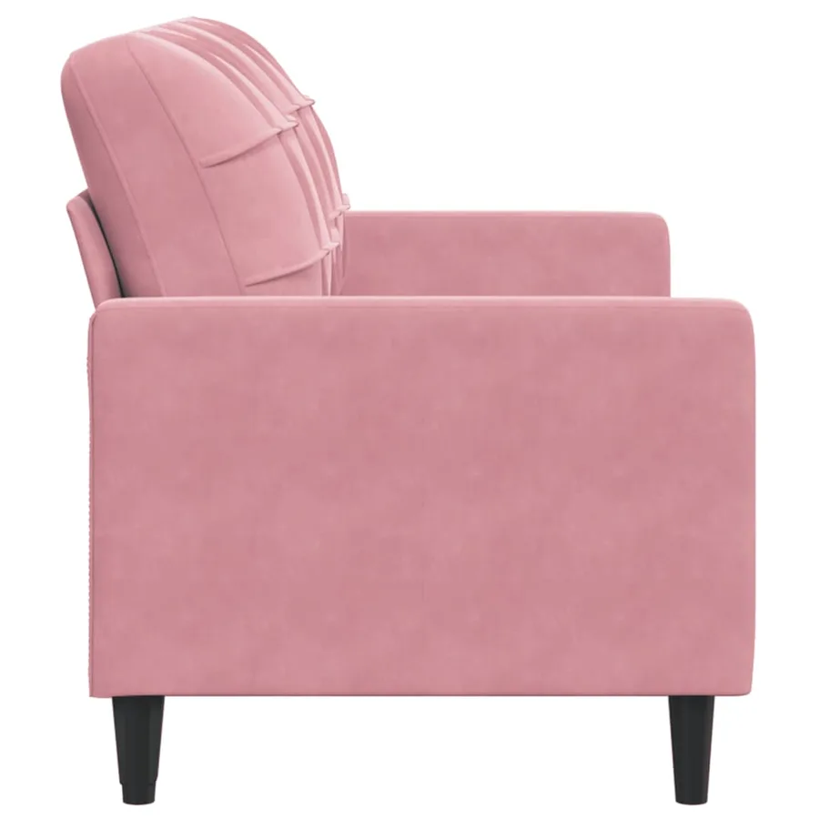 Canapé à 2 places Rose 140 cm Velours - 5