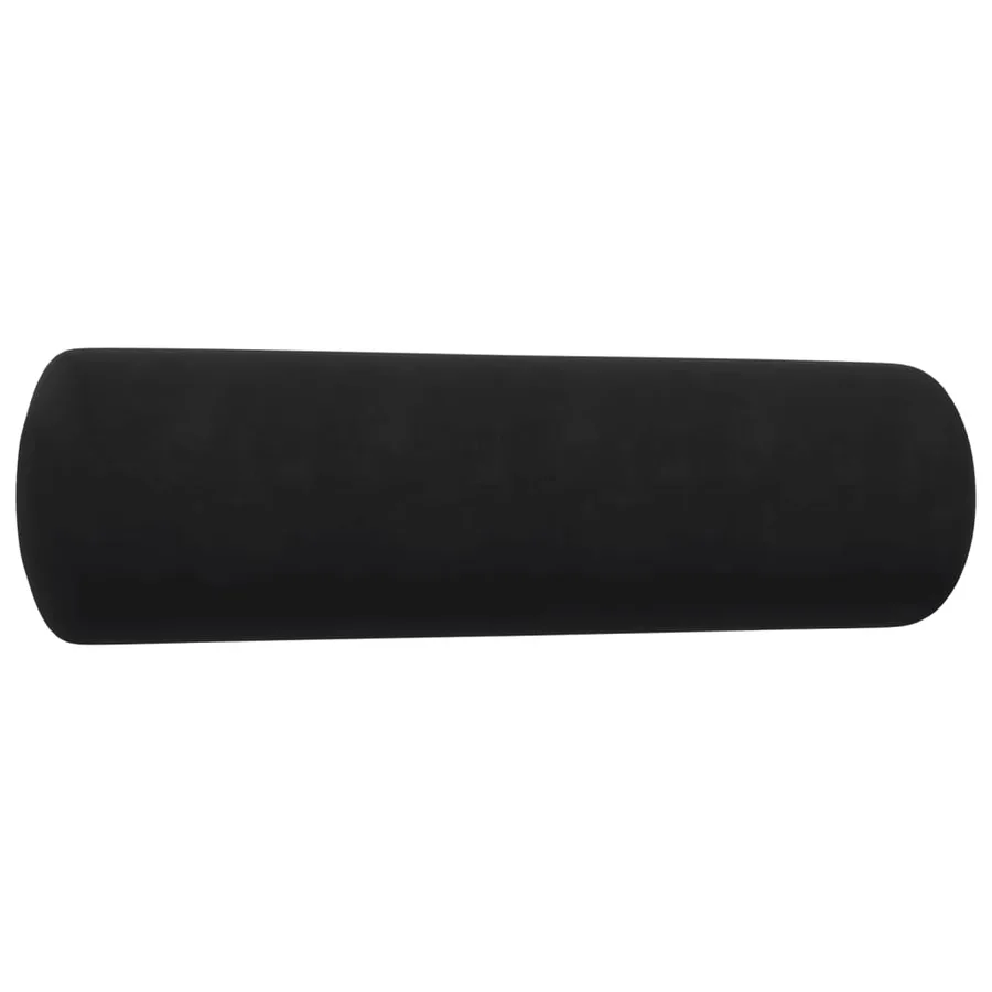 Ensemble de canapés 3pcs et coussins et traversins noir velours - 7