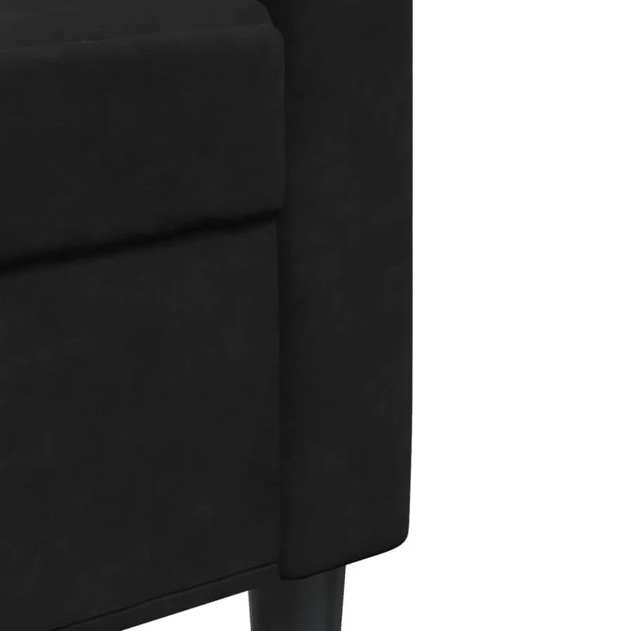 Ensemble de canapés 3pcs et coussins et traversins noir velours - 8
