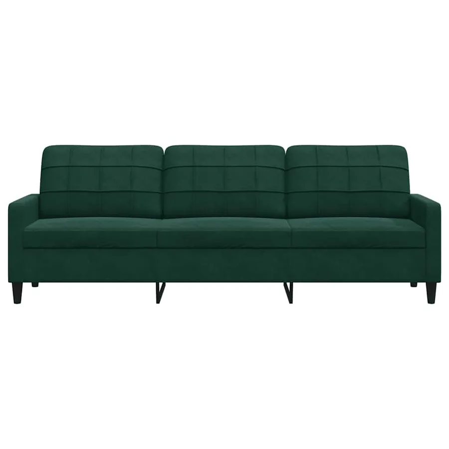 Canapé à 3 places Vert foncé 210 cm Velours - 4