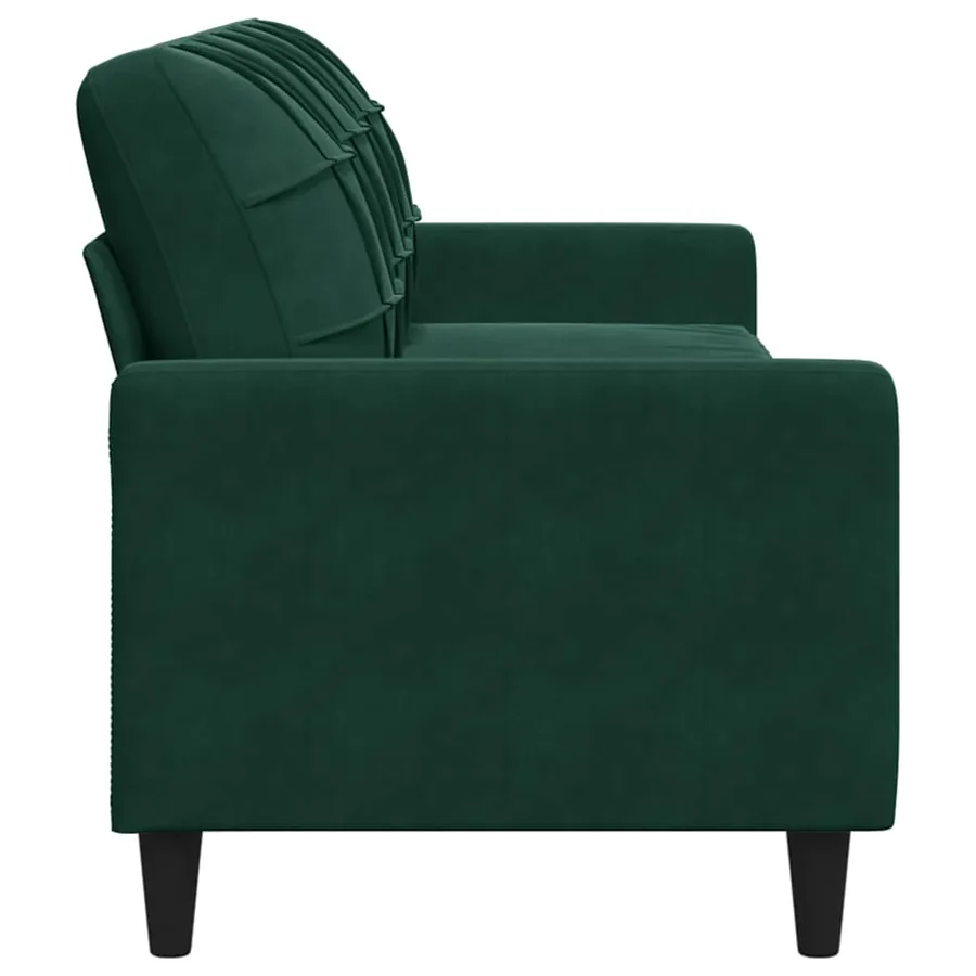 Canapé à 3 places Vert foncé 210 cm Velours - 5