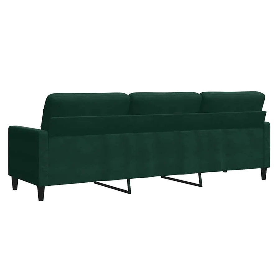 Canapé à 3 places Vert foncé 210 cm Velours - 6