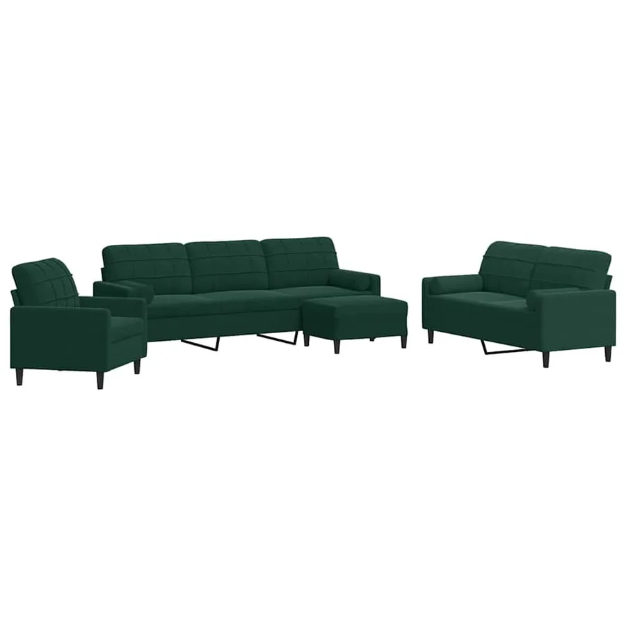 Ensemble de canapés 4 pcs avec coussins et traversins velours - 2